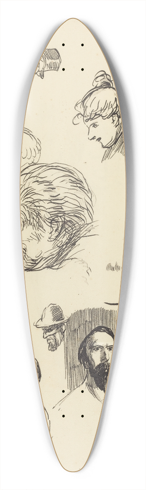 Thophile Alexandre Steinlen - Studies of Figures and Heads 39.3 inch art pintail longboard deck