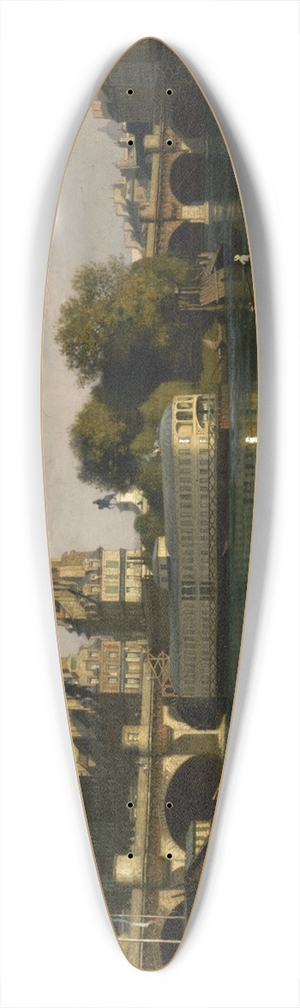Thophile Meunier - Le Pont-Neuf et la pointe de lle de la Cit 39.3 inch art pintail longboard deck Thophile Meunier - Le Pont-Neuf et la pointe de lle de la Cit 39.3 inch art pintail longboard deck