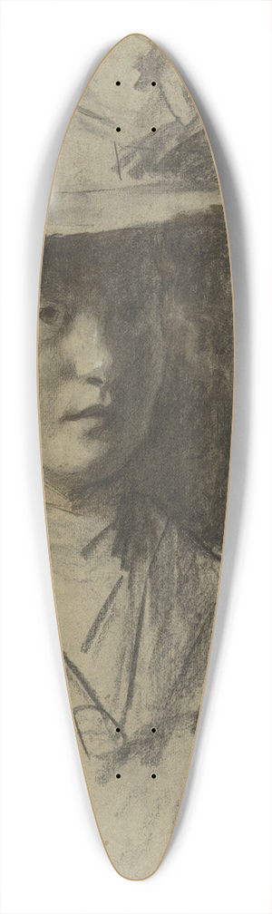Thrse Schwartze - Woman with hat 39.3 inch art pintail longboard deck