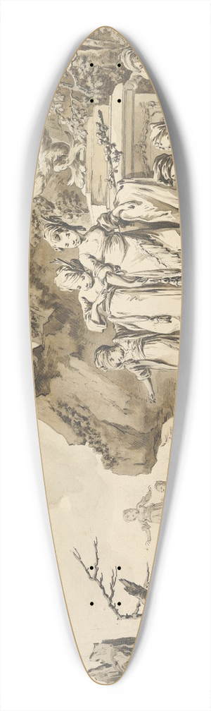 Tiberius Dominikus Wocher - Landscape with Children in Oriental Costume 39.3 inch art pintail longboard deck