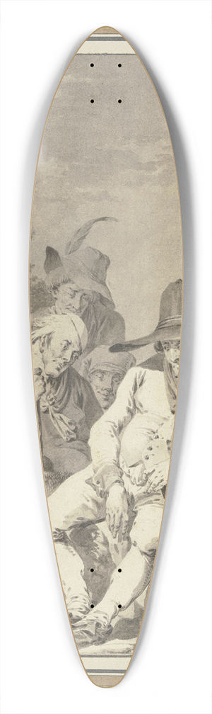 Tiberius Dominikus Wocher - Sitzender Bauer mit groem Hut, bei seinem Gepck rastend, und sechs Begleiter 39.3 inch art pintail longboard deck