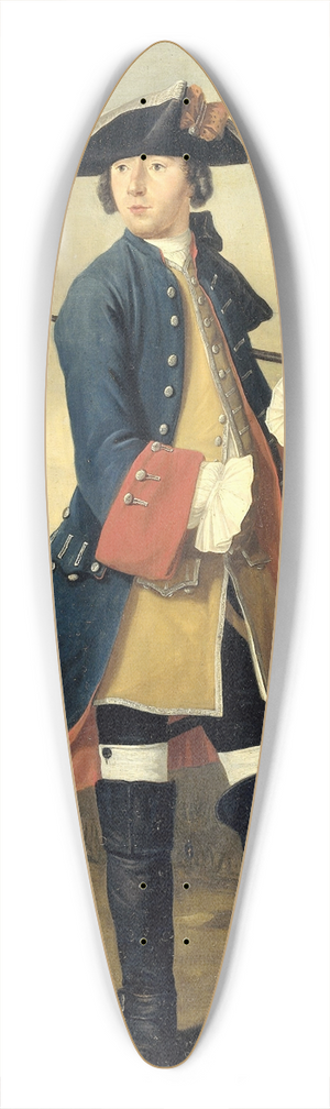 Tibout Regters - Portrait of Ludolf Backhuysen II, Painter, in the Uniform of the Dragoons 39.3 inch art pintail longboard deck