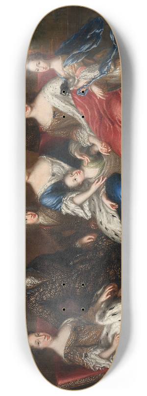 David Klcker Ehrenstrahl - Charles XIs family with relatives from the duchy Holstein-Gottorp 8.25 inch art skate deck
