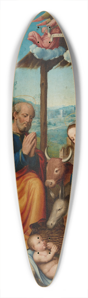 Tommaso Fiorentino - Adoration of the Shepherds (Adoration of the Child by Mary, St Joseph and Shepherds) 39.3 inch art pintail longboard deck