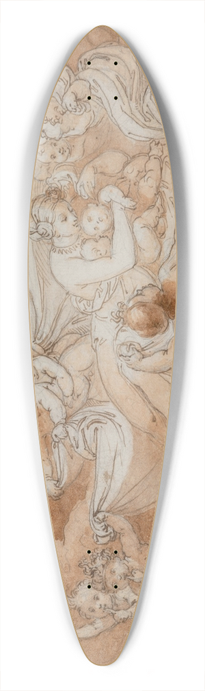 Tommaso Minardi - Latona with Apollo and Diana being transported on the orders of Jupiter to the island 39.3 inch art pintail longboard deck
