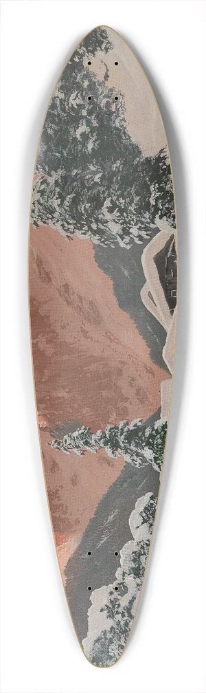 Toni Haller - Sunset in the Kaisertal 39.3 inch art pintail longboard deck