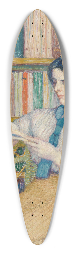 Torajir Kojima - Woman Reading 39.3 inch art pintail longboard deck