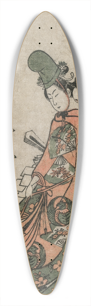 Torii Kiyomitsu - Kametani Jujiro as the Shirabyoshi Dancer Yuya 39.3 inch art pintail longboard deck