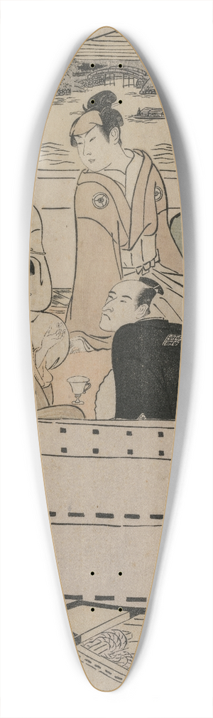 Torii Kiyonaga - Boating Party on the Sumida River 39.3 inch art pintail longboard deck