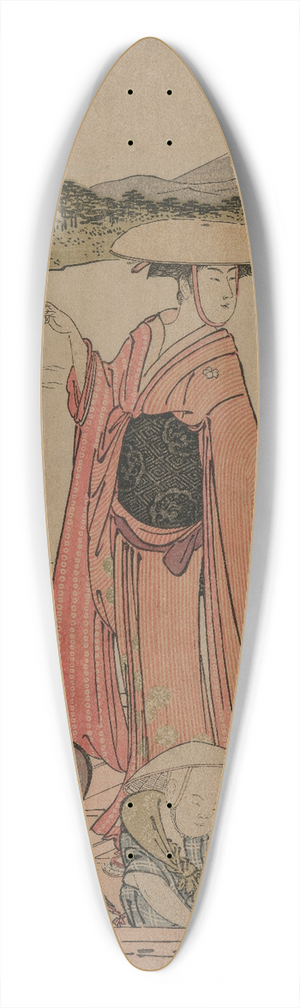 Torii Kiyonaga - Passengers in a Ferry Boat on the Sumida River 39.3 inch art pintail longboard deck