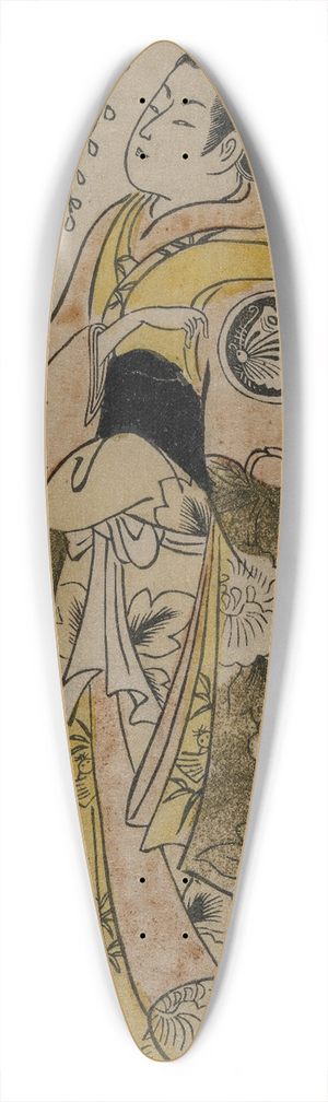 Torii Kiyonobu I - Sanjo Kantaro as a Young Woman Standing in a Wisteria Arbor 39.3 inch art pintail longboard deck