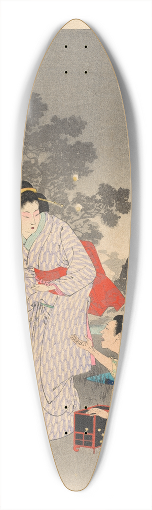 Toshikata Mizuno - Chasing Fireflies, A Lady of the Tenmei Era (1781-1789), from the series Thirty-six Elegant Selections 39.3 inch art pintail longboard deck