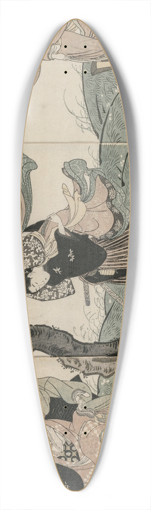 Toyokuni Utagawa - Cherry Blossoms in the Wind 39.3 inch art pintail longboard deck