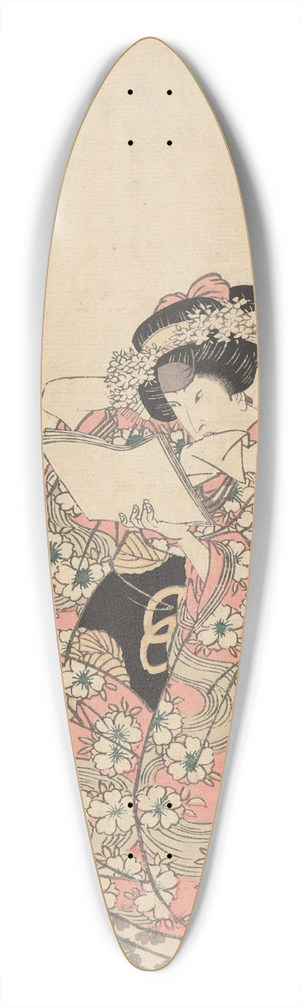 Toyokuni Utagawa - Woman in Elaborate Flowered Kimono, Reading Letter 39.3 inch art pintail longboard deck