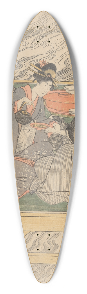 Toyokuni Utagawa - Women at Tea on Wharf 39.3 inch art pintail longboard deck