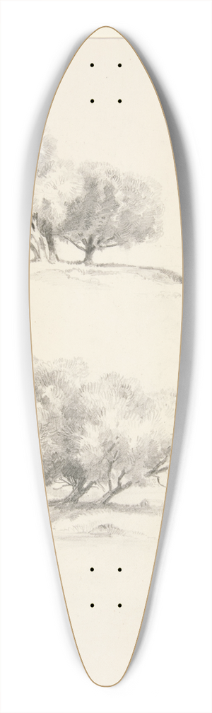 Truman Seymour - Two Studies ofTrees 39.3 inch art pintail longboard deck