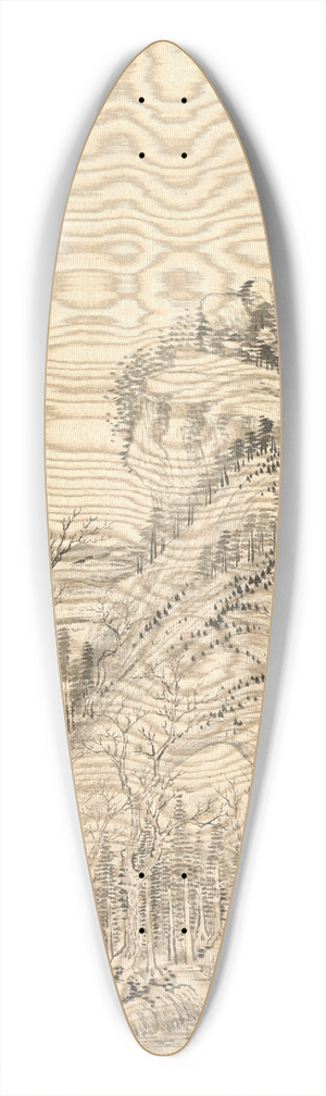 Tsubaki Chinzan - Dwellings beneath Folded Hills 39.3 inch art pintail longboard deck Tsubaki Chinzan - Dwellings beneath Folded Hills 39.3 inch art pintail longboard deck