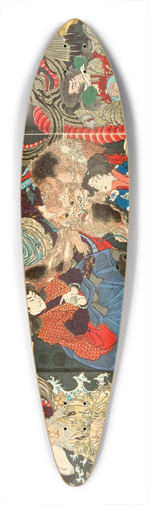 Tsukioka Yoshitoshi - A Competition among Powerful Magicians 39.3 inch art pintail longboard deck