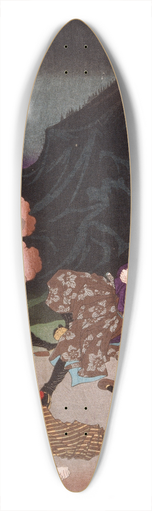 Tsukioka Yoshitoshi - Battle of Hakone, Sagami 39.3 inch art pintail longboard deck