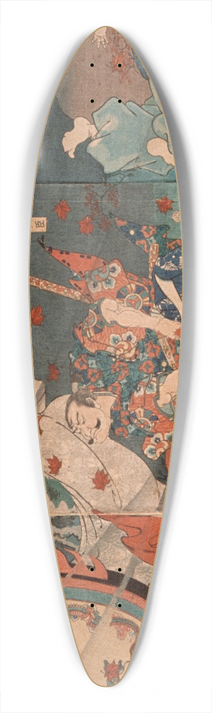 Tsukioka Yoshitoshi - Clearing Weather on the Togakushi Mountains; Taira no Koremori Ason 39.3 inch art pintail longboard deck