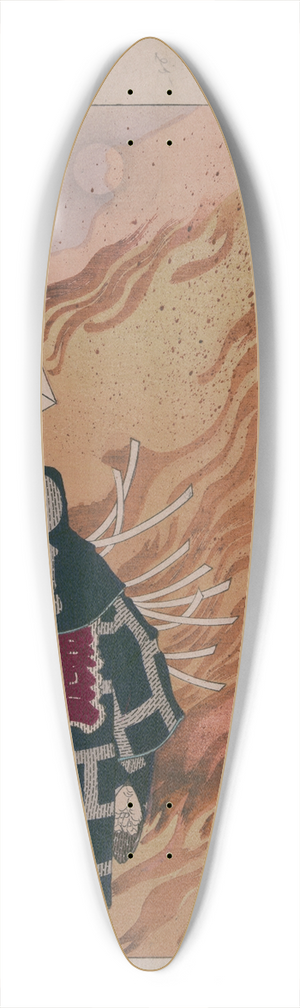 Tsukioka Yoshitoshi - Ench no tsuki 39.3 inch art pintail longboard deck
