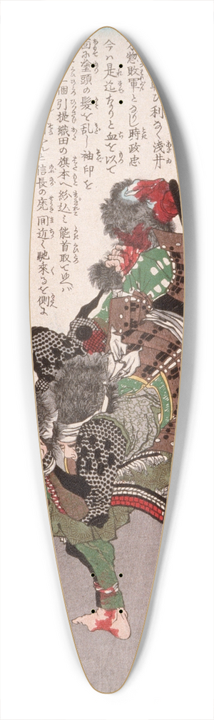 Tsukioka Yoshitoshi - End Kiemon Masatada with Assailant 39.3 inch art pintail longboard deck
