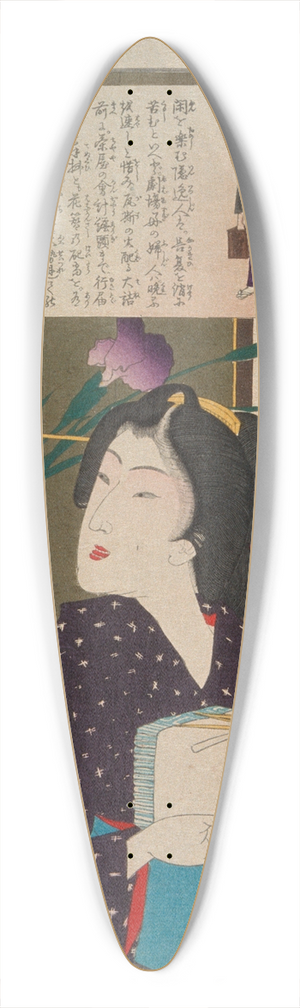 Tsukioka Yoshitoshi - Geisha Carrying Hand Towels at 6;00 p.m. 39.3 inch art pintail longboard deck