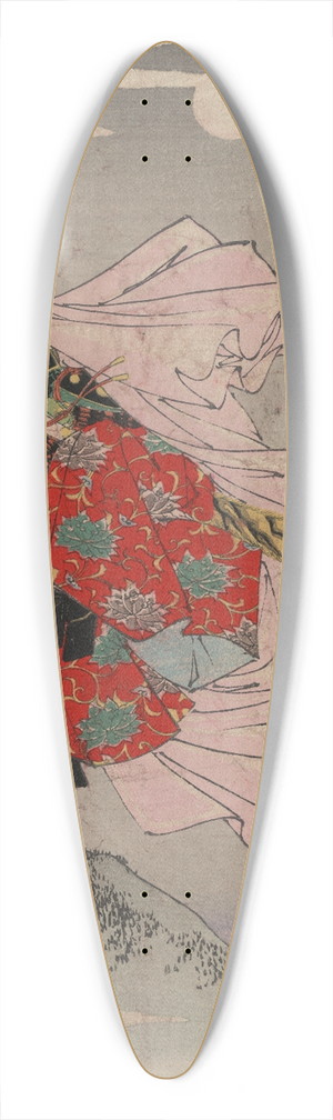 Tsukioka Yoshitoshi - Gojbashi no tsuki 39.3 inch art pintail longboard deck