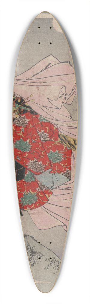 Tsukioka Yoshitoshi - Gojbashi no tsuki 39.3 inch art pintail longboard deck