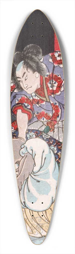 Tsukioka Yoshitoshi - hara Takejir Takematsu Subduing a Bald Demon 39.3 inch art pintail longboard deck