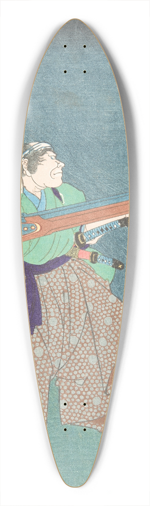 Tsukioka Yoshitoshi - Horibe Yahei Minamoto Kanemaru 39.3 inch art pintail longboard deck