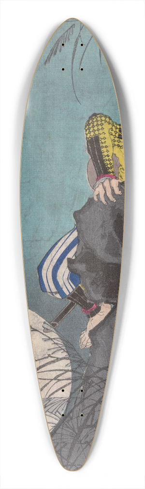 Tsukioka Yoshitoshi - Inabayama no tsuki 39.3 inch art pintail longboard deck