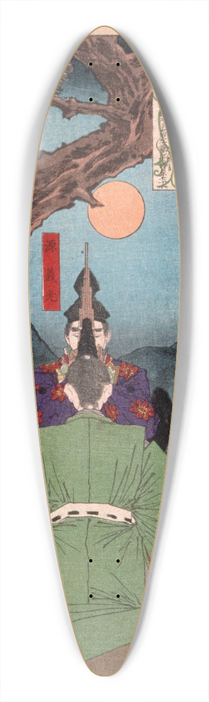 Tsukioka Yoshitoshi - Minamoto Yoshimitsu Instructing Toyohara Tokiaki in Music 39.3 inch art pintail longboard deck