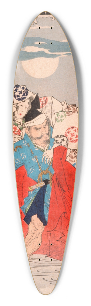 Tsukioka Yoshitoshi - mori Hikoshichi Meets a Demon on the Road 39.3 inch art pintail longboard deck