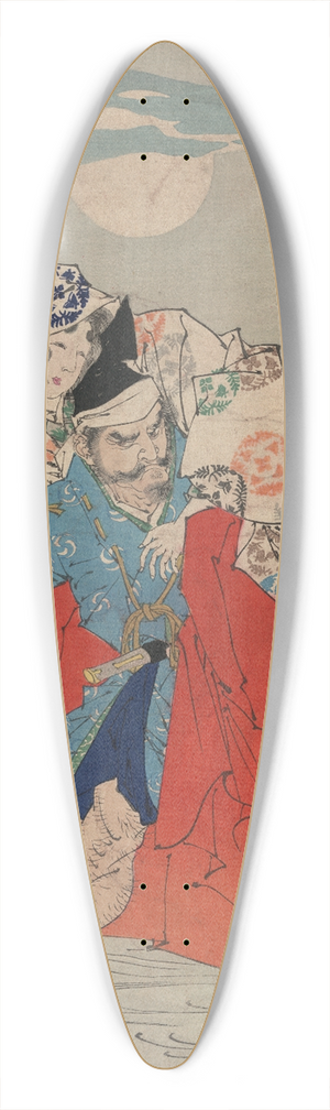 Tsukioka Yoshitoshi - Omori Hikoshichi 39.3 inch art pintail longboard deck