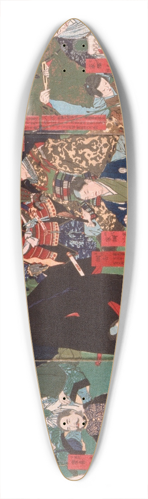 Tsukioka Yoshitoshi - Portraits of the generations of the Tokugawa clan 39.3 inch art pintail longboard deck