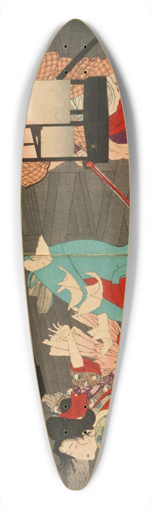 Tsukioka Yoshitoshi - Sano Jirzaemon Murdering a Courtesan 39.3 inch art pintail longboard deck