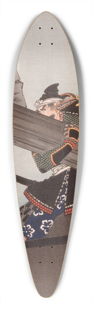 Tsukioka Yoshitoshi - Shinozuka Iganokami Sadatsuna Lifting a Giant Beam 39.3 inch art pintail longboard deck