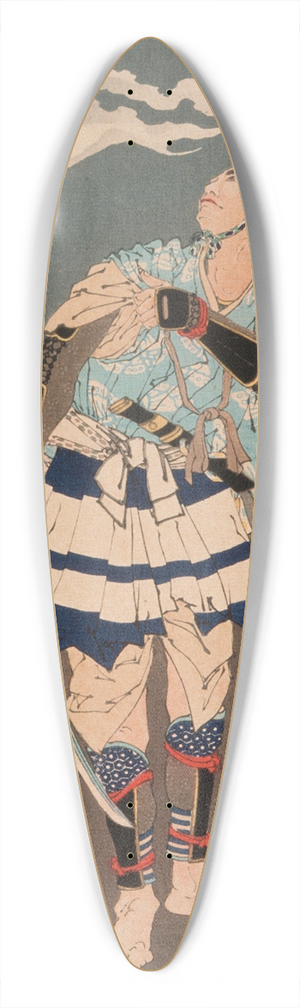 Tsukioka Yoshitoshi - Soga no Gor Tokimune Viewing the Moon after Rain in the Mountains 39.3 inch art pintail longboard deck