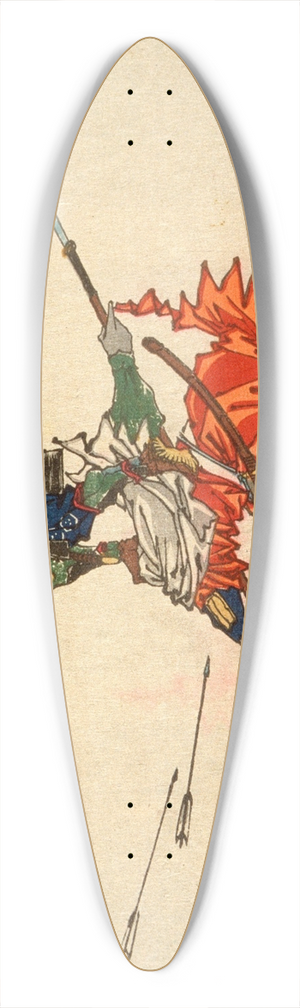 Tsukioka Yoshitoshi - The Battle at Uji Bridge 39.3 inch art pintail longboard deck