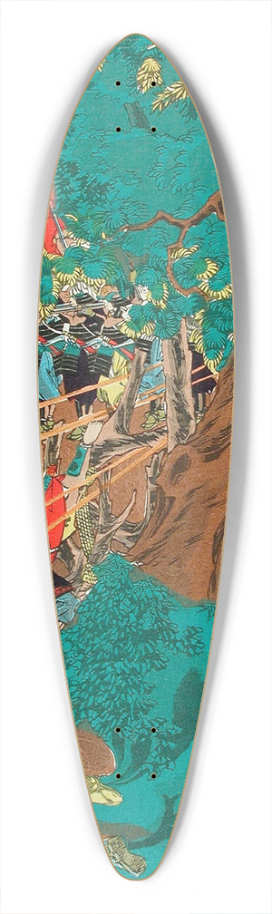 Tsukioka Yoshitoshi - The Battle of Nagashino; View of the death of Yamagata Saburhei Masakage 39.3 inch art pintail longboard deck