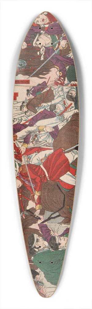 Tsukioka Yoshitoshi - The Death of Murata Sansuke 39.3 inch art pintail longboard deck
