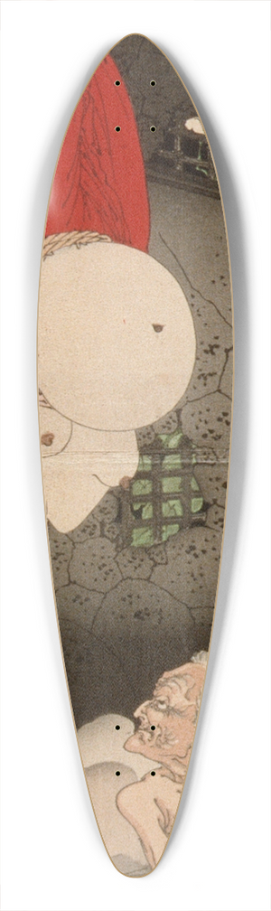 Tsukioka Yoshitoshi - The Lonely House on Adachi Moor in Northern Japan 39.3 inch art pintail longboard deck