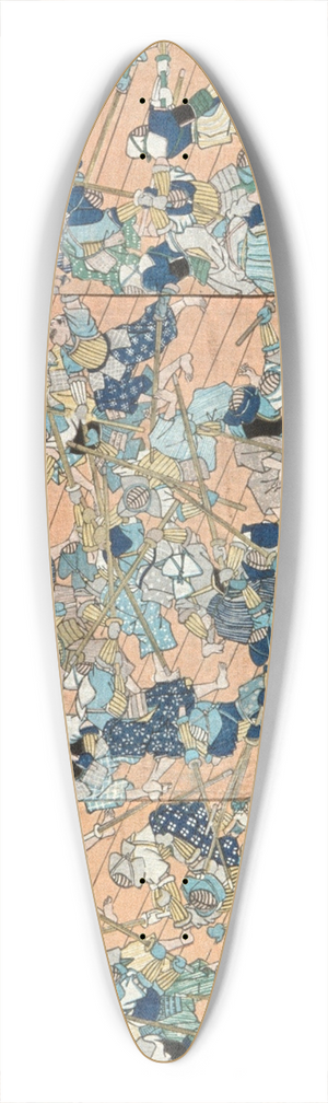 Tsukioka Yoshitoshi - The Pupils of Uji Jetsu Practicing Fencing 39.3 inch art pintail longboard deck
