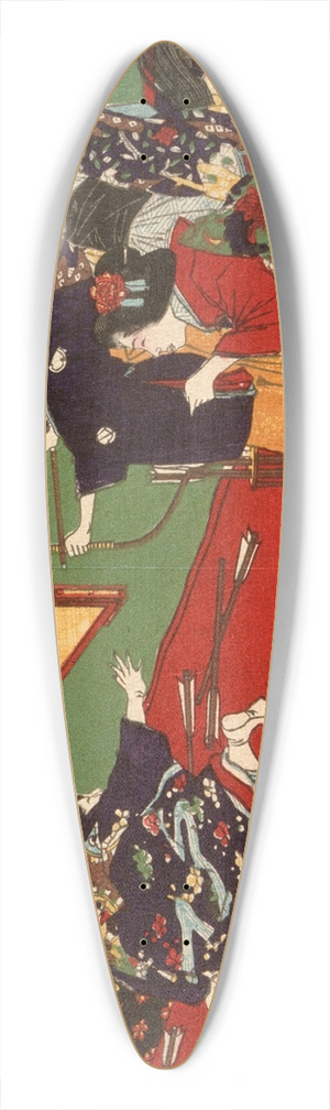 Tsukioka Yoshitoshi - Tokugawa Ietsuga Playing at Archery 39.3 inch art pintail longboard deck