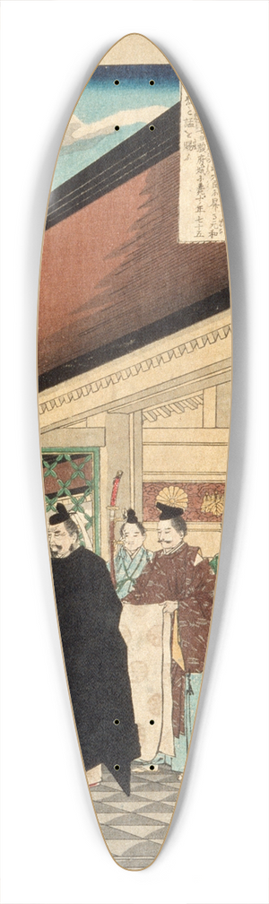 Tsukioka Yoshitoshi - Tokugawa Ieyasu at the Entrance to a Palace 39.3 inch art pintail longboard deck