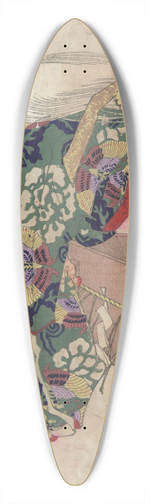 Tsukioka Yoshitoshi - Watanabe no tsuna to ibaraki 39.3 inch art pintail longboard deck