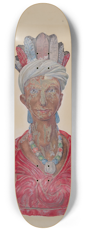 David Ramage - Wooden Indian Bust 8.25 inch art skate deck