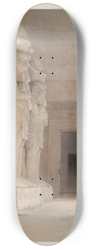 David Roberts - Excavated Temple of Gyrshe [Gerf Hussein], Nubia. 8.25 inch art skate deck