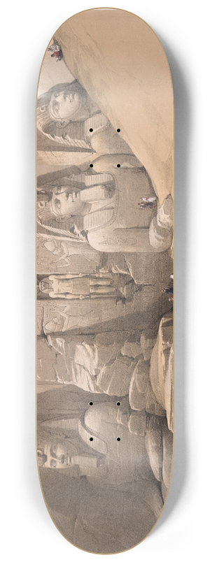 David Roberts - Front elevation of the Great Temple of Aboosimble [sic]. Nubia.(Frontispiece, vol. 2) 8.25 inch art skate deck